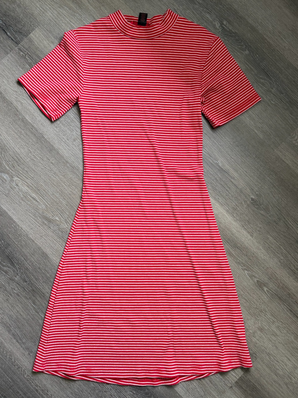 Striped mini short sleeve dress
